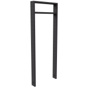 Lean-on hoop made of steel tube | Square tube, 80 x 20 mm | with cross bar (small distance) | total width: 450 mm | hot-dip galvanized and coated DB 703